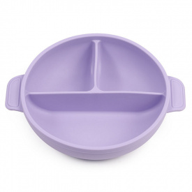 Глубокая трехсекционая силиконовая тарелка 2Life Y2 560 мл Фиолетовый (v-11069)