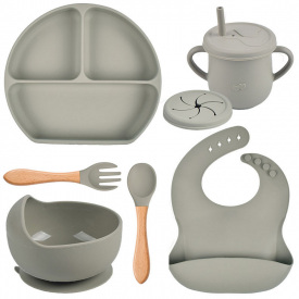 Набор силиконовой посуды 2Life Y22 6 предметов Серый (v-11150)