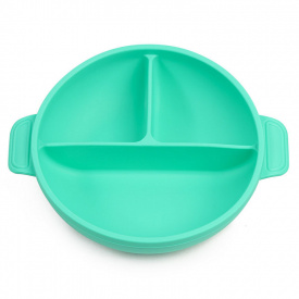 Глубокая трехсекционая силиконовая тарелка 2Life Y13 560 мл Зеленый (v-11080)
