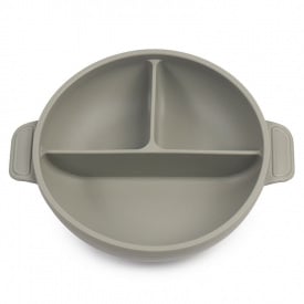 Глубокая трехсекционая силиконовая тарелка 2Life Y20 560 мл Серый (v-11087)