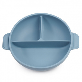 Глубокая трехсекционая силиконовая тарелка 2Life Y21 560 мл Голубой (v-11088)