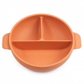 Глубокая трехсекционая силиконовая тарелка 2Life Y25 560 мл Оранжевый (v-11092)