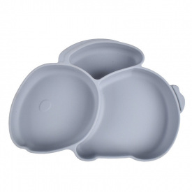 Трехсекционная силиконовая тарелка 2Life Кролик Y18 525 мл Серый (v-11047)