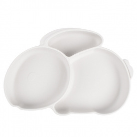 Трехсекционная силиконовая тарелка 2Life Кролик Y23 525 мл Белый (v-11050)