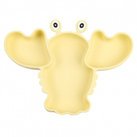 Трехсекционная силиконовая тарелка 2Life Рак Y11 540 мл Желтый (v-11057)