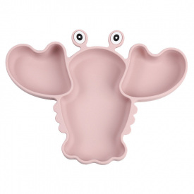 Трехсекционная силиконовая тарелка 2Life Рак Y26 540 мл Розовый (v-11064)