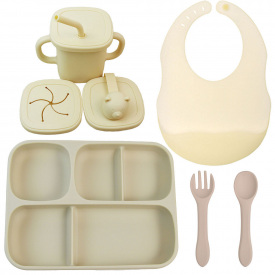 Набор силиконовой посуды 2Life 5 предметов Бежевый (vol-10487)