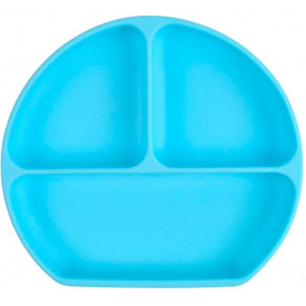 Детская трёх-секционная силиконовая тарелка с присоской 2Life Y9 Голубой (vol-10045)