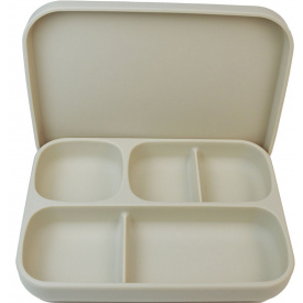 Детская пяти-секционная силиконовая тарелка с присоской с крышкой 2Life 700 мл Бежевый (vol-10194)