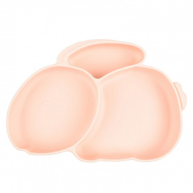 Трехсекционная силиконовая тарелка 2Life Кролик Y4 525 мл Розовый (v-11043)