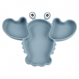 Трехсекционная силиконовая тарелка 2Life Рак Y21 540 мл Оливковый (v-11062)