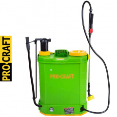 Опрыскиватель ранцевый аккумуляторный ProCraft AS-16/2 Professional (16л, 12Ач.) с ручным насосом Шостка