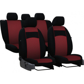 Авточехлы с автоткани Honda Сivic 1992-1995 Pok-ter VIP с красной вставкой