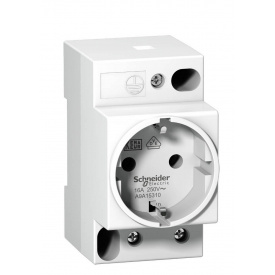 Розетка на DIN-рейку с заземлением Schneider Electric DIN 2Р+Е 16А 250В A9A15310