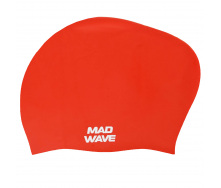 Шапочка для плавания силиконовая на длинные волосы для взрослых MadWave LONG HAIR M051101 Красный