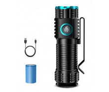 Фонарь ручной аккумуляторный с прищепкой Rablex RB901 Li-ion 16340 Zoom Type-C 1000 Lumens