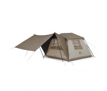Палатка четырехместная с навесом Naturehike Village CNK2300ZP022 Коричневый (2329563494)