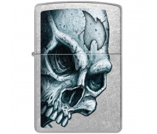Зажигалка бензиновая Zippo Skull and Flame Design Серебристый (46587)