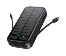 Зарядное устройство на солнечных батареях No Brand Powerbank 20000 mAh 20W P88S Черный (2431340144)