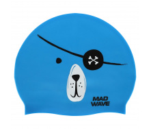 Шапочка для плавания силиконовая юниорская MadWave Junior PIRATE M057312 Голубой