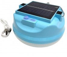 Аккумуляторная лампа для кемпинга Solar Light CCLamp CL023-80 LED с солнечной панелью и крючком 3 режима 80 W 14х7 см Голубой (30151410В)