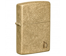 Зажигалка бензиновая Zippo Armor Tumbled Brass Series Flame 5,6х3,8х1,3 см Золотистый (46398)
