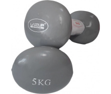 Гантели виниловые пары LiveUP Vinyl Dumbbell Egg Head серый 2х5кг LS2001-5