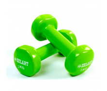 Гантели для фитнеса с виниловым покрытием Zelart Beauty TA-5225-3 2*3 кг Green (MR08728)