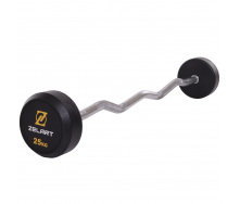Штанга фиксированная изогнутая обрезиненная Zelart Rubber Coated Barbell TA-2687-25 25кг