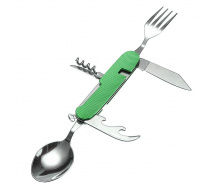 Мультитул туристический с ложкой и вилкой RIAS 5561 6в1 Green (3_02387)
