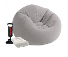 Надувное кресло Intex 68579-2, 107 х 104 х 69 см, с ручным насосом и подушкой