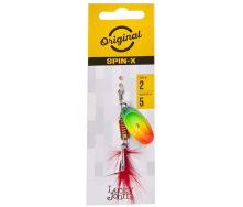 Блесна вращающаяся с бородкой LJ SPIN X ROUND 02 весом 5 г (цв.FT)