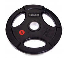 Блины (диски) обрезиненные Z-HIT Zelart TA-5160-10 51мм 10кг Черный