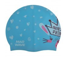 Шапочка для плавания детская MadWave Junior LITTLE BUNNY M057913 Голубой