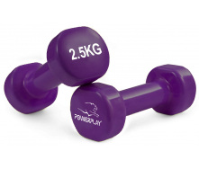 Гантели виниловые PowerPlay 4125 Achilles 2*2.5 кг Фиолетовые (2шт.)
