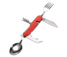 Мультитул туристический с ложкой и вилкой RIAS 5561 6в1 Red (3_02383)