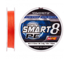 Шнур Favorite Smart PE 8x 150м (red orange) #3/0.296mm 35lb/19kg