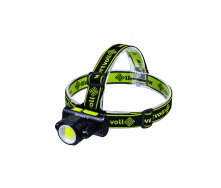 Фонарь налобный двухсторонний Wertvoll GM 4 режима СREE LED/COB LED IP44 Li-ion 1200 mAh/t 8000 K/130 lum ABS 75х79х38 мм (RX-8012)