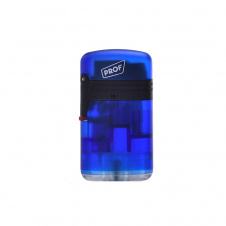 Зажигалка газовая 2 турбо Prof Double Jet Flame Transparent Синяя (40803728BLU)