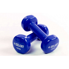 Гантели planeta-sport для фитнеса с виниловым покрытием Zelart Beauty TA-5225-1 2 x 1 кг Синий