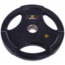 Блины (диски) обрезиненные Zelart TA-2673-25 25кг 51мм Черный
