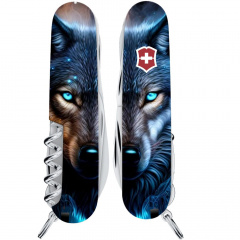 Складной нож Victorinox Huntsman Animal 91 мм 16 функций Волк (1.3713.3_F1040pw) Гуляйполе