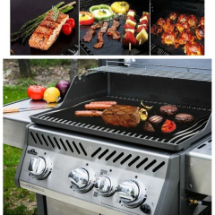 Тефлоновый коврик для гриля No Brand BBQ grill sheet с антипригарным покрытием 33x40 см Черный (2104618536) Нововолинськ