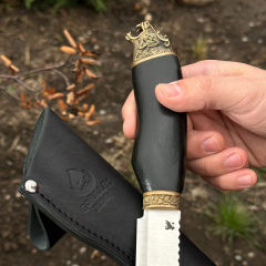 Охотничий подарочный нож ручной работы Gorillas BBQ сталь 50х14мф KN101 (5217) Косів