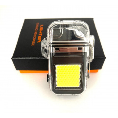 Зажигалка USB аккумуляторная электроимпульсная с LED фонариком СОВ Lighter 9033 Черный Косов