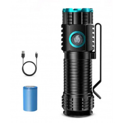 Фонарь ручной аккумуляторный с прищепкой Rablex RB901 Li-ion 16340 Zoom Type-C 1000 Lumens Киев