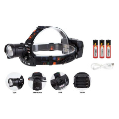 Мощный аккумуляторный налобный фонарь Police PL-152 P50/3*18650/Zoom Black Тернопіль