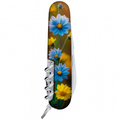 Складной нож Victorinox Spartan Ukraine 91 мм 13 функций Золотая птичка (1.3603.7_T3170pw) Бородянка