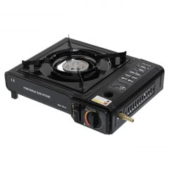 Портативная газовая плита RIAS BDZ-155-A с пьезоподжигом и адаптером Black (3_03935) Київ