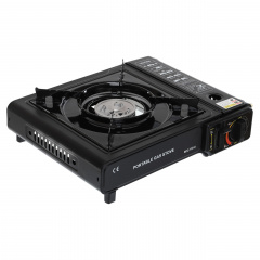 Портативная газовая плита RIAS BDZ-155-A с пьезоподжигом и адаптером Black (3_03935) Київ